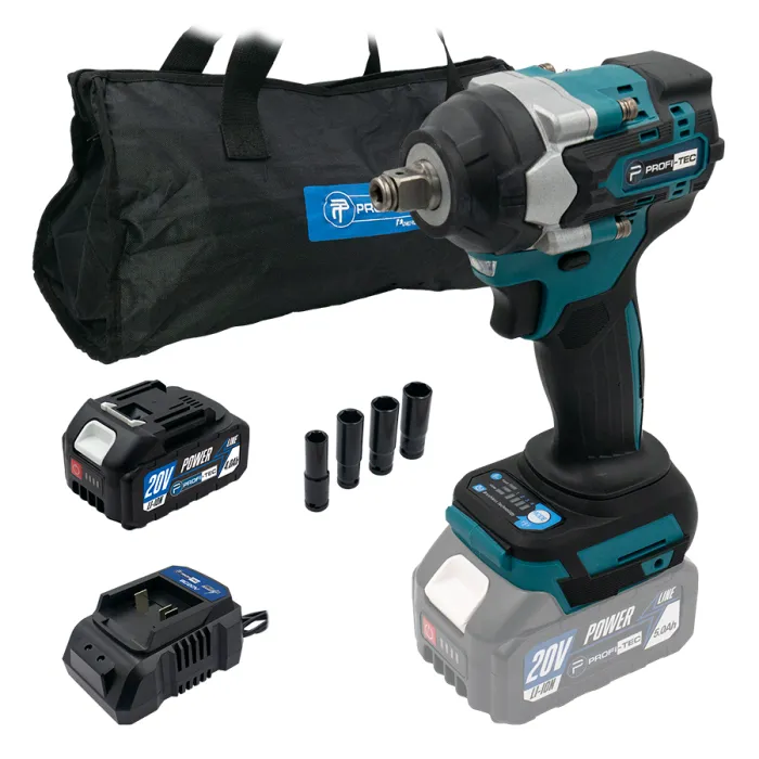 Акумуляторний гайковерт PROFI-TEC DTW500BL POWERLine (1×PT2040MP (4.0 Аг), зарядний пристрій)