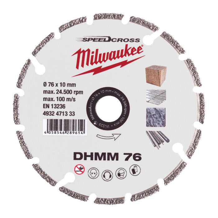 Диск алмазный Speedcross MILWAUKEE, DHММ 76, Ø76мм, для M12 FCOT (универсальный)