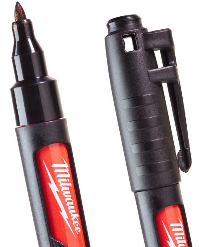 Маркер для стройплощадки INKZALL MILWAUKEE, тонкий черный со Стилусом