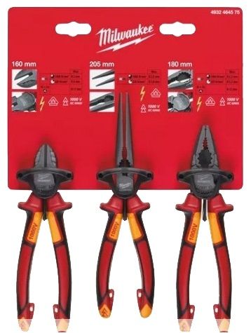 Набір інструменту шарнірно-губцевого VDE MILWAUKEE, (3шт)