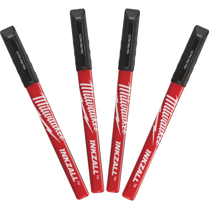 Набор маркеров INKZALL Fine Tip MILWAUKEE, супертонких черных (4шт)