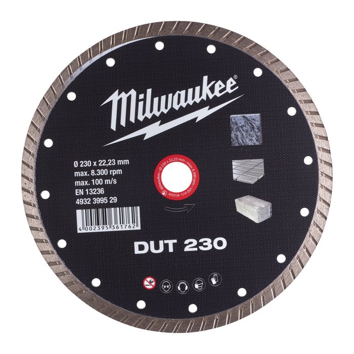Диск алмазний MILWAUKEE DUT 230, Ø230мм (керамічна плитка/чистий різ)