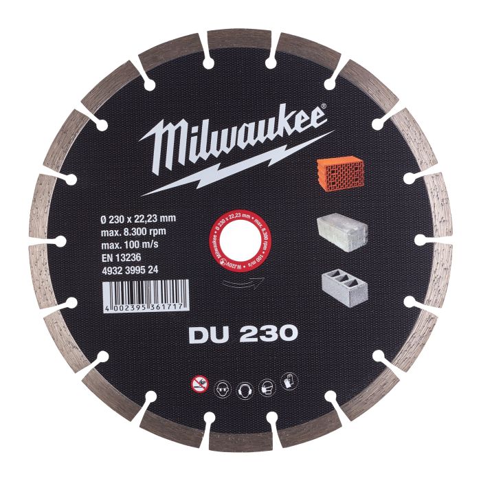 Диск алмазний MILWAUKEE DU 230, Ø230мм (цегла, бетон)
