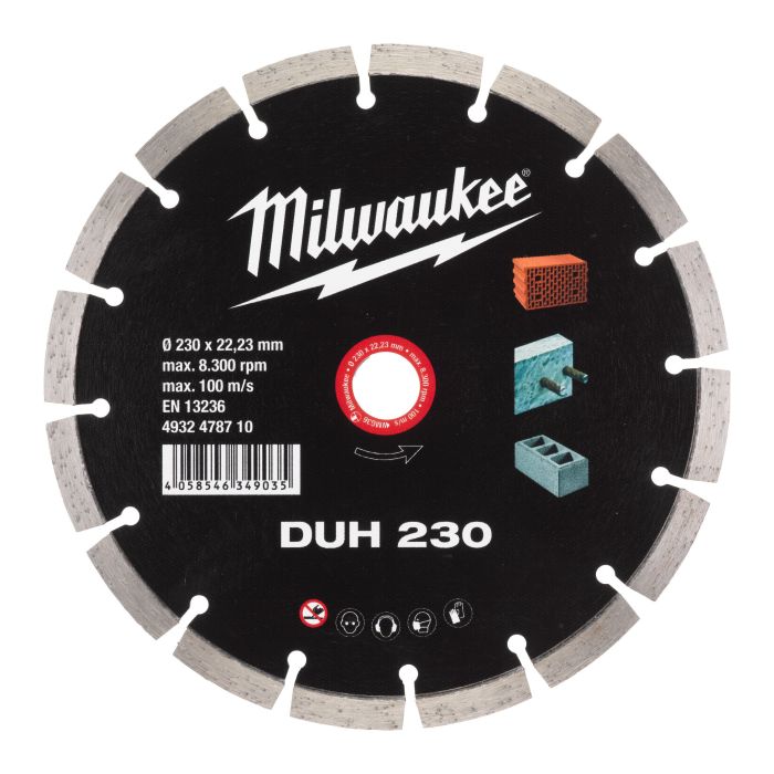Диск алмазний MILWAUKEE DUH 230, Ø230мм (залізобетон, цегла) PROMO