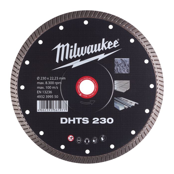 Диск алмазний MILWAUKEE DHTS 230, Ø230мм, (керамограніт, плитка)