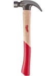 Молоток із закругленим гвоздодером та рукояткою з гікорі MILWAUKEE, 20 унцій/570гр