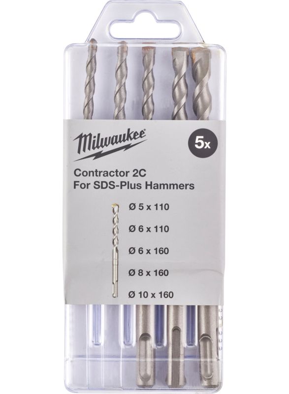 Набор буров SDS-PLUS Contractor MILWAUKEE, (5/6/6/8/10мм) (5шт)
