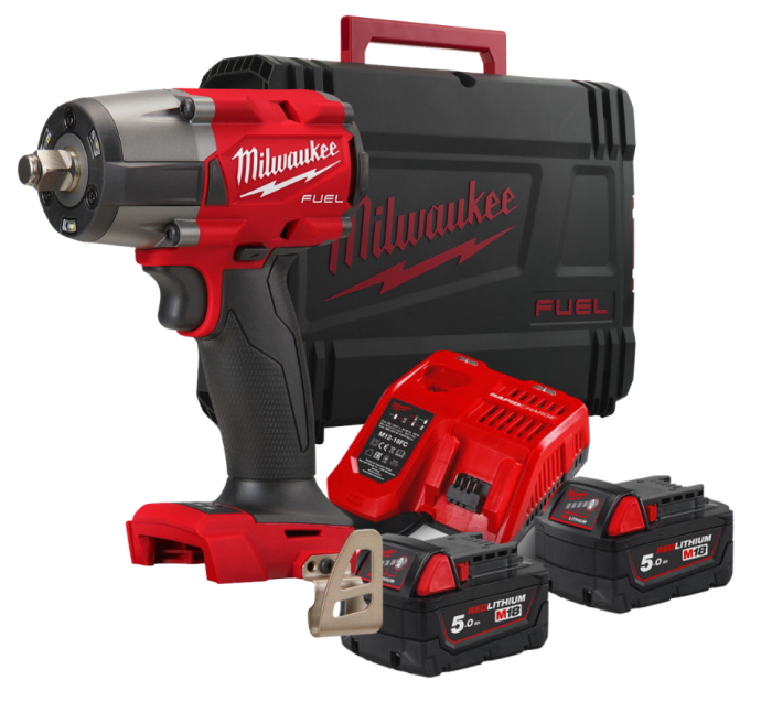 Гайковерт акумуляторний безщітковий MILWAUKEE 1/2" (881 Нм) M18 FMTIW2F12-502X, з кільцем