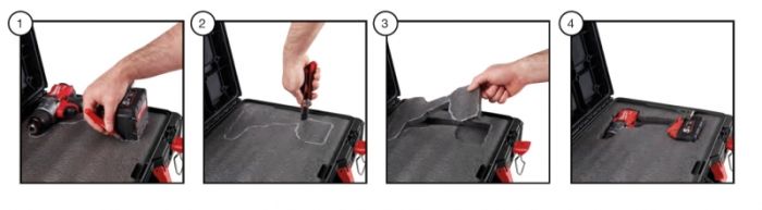 Вкладиш із пінного матеріалу для ящика з колесами PACKOUT MILWAUKEE для 4932464078