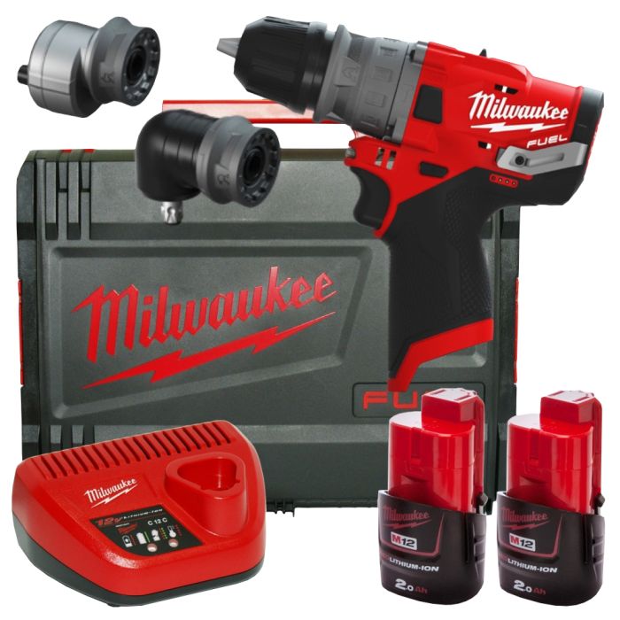 Дриль-шуруповерт акумуляторна безщіткова ударна MILWAUKEE M12 FPDX-202X (37Нм) (ЗУ+2акХ2Ач+кейс)