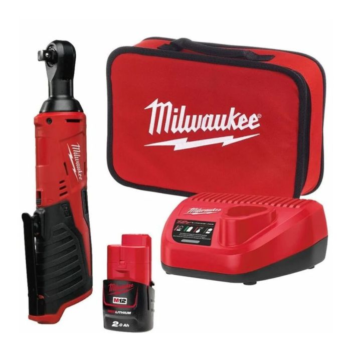 Трещітка акумуляторна безщіткова MILWAUKEE 1/4" (40 Нм) M12 IR-201B (ЗУ+1акк.Х2Ач+сумка)
