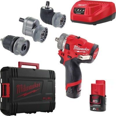 Дриль-шуруповерт акумуляторна безщіткова ударна MILWAUKEE M12 FPDXKIT-202X(37Нм)(2нас+2Х2Ач+кейс)