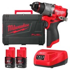 Дриль-шуруповерт акумуляторна безщіткова MILWAUKEE M12 FDD2-202X (37Нм)(ЗУ+2акк.Х2Ач+HDкейс)