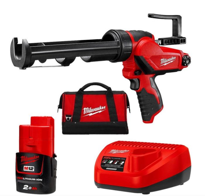 Пістолет для герметика акумуляторний MILWAUKEE M12 PCG/310C-201B (310мл) (ЗУ+1акк.Х2Ач+сумка)