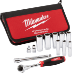 Набір головок торцевих хромованих метричних ⅜″ TRADESMAN MILWAUKEE (12шт)