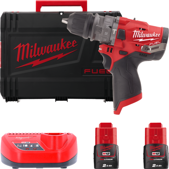 Дриль-шуруповерт акумуляторна безщіткова ударна MILWAUKEE M12 FPDX-202X (37Нм) (ЗУ+2акХ2Ач+кейс)