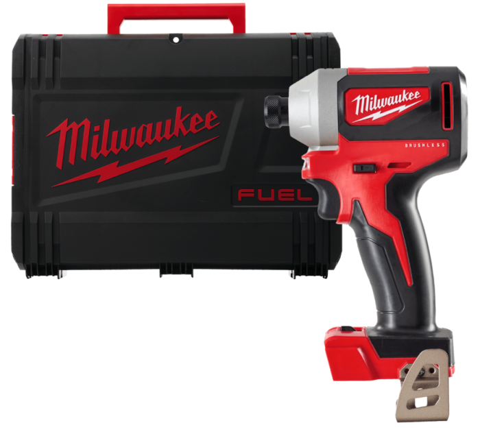 Шуруповерт ударний акумуляторний безщітковий MILWAUKEE (180 Нм) M18 BLID2-0X (каркас, HDкейс)