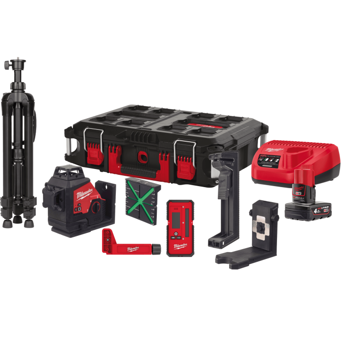 Нівелір лазерний акумуляторний 3D MILWAUKEE, M12 3PLKIT-401P, (заміна на 4933499379)
