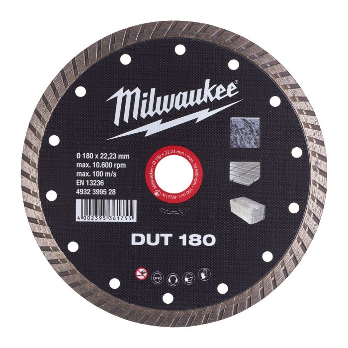 Диск алмазный MILWAUKEE DUT 180, Ø180мм (керамическая плитка/чистый рез)