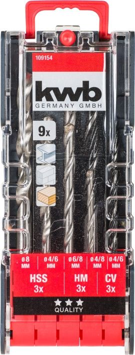 Набор универсальных сверл, 9 шт, PROMO KWB (109154)