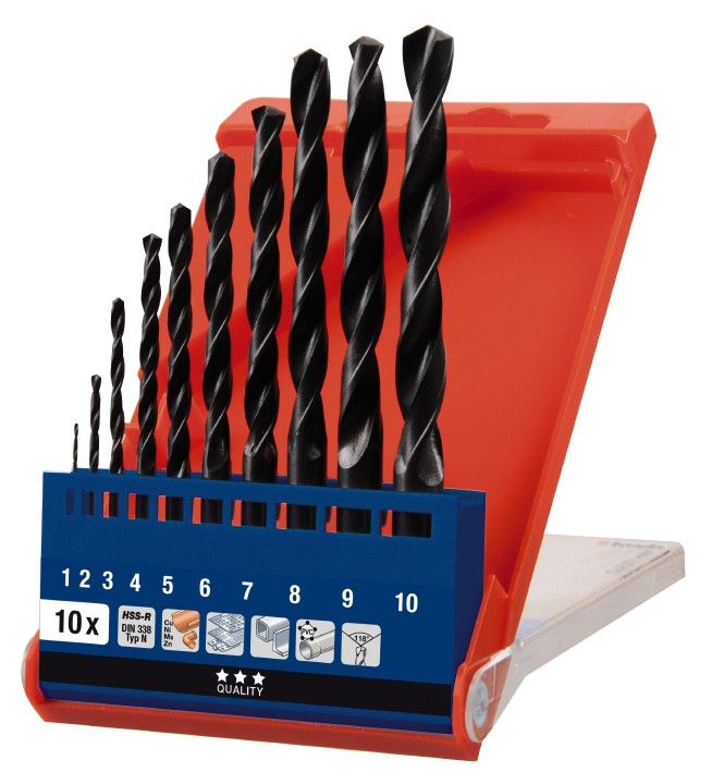 Набор сверл по металлу HSS, 10 шт, KWB (421340)