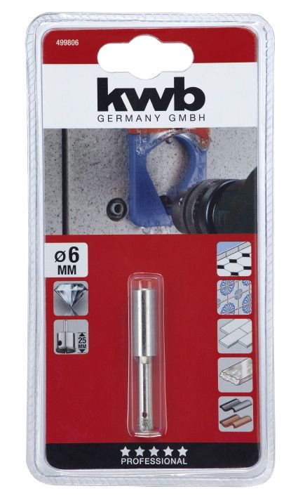 Коронка пильная алмазная 6/25 мм, KWB (499806)