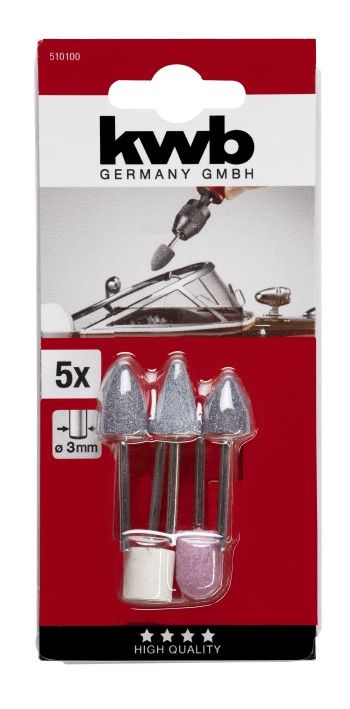 Набор мини-фрез, корунд, 5 шт, KWB (510100)