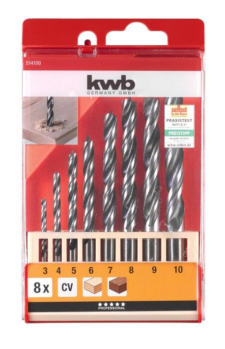 Набор сверл по дереву, 8 шт, KWB (514100)
