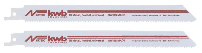 Полотно для сабельной пилы, HSS Bi-Metall, 180 мм, 2 шт, KWB (577800)