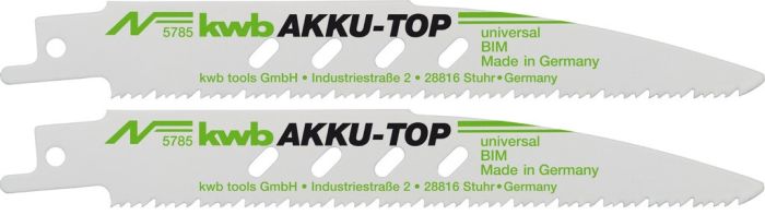 Полотна для сабельной пилы, Bi Metall 150 мм, 2 шт, AKKU TOP KWB (578500)