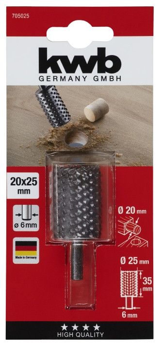 Фреза пустотелая рашпильная, 25х20 мм, KWB (705025)
