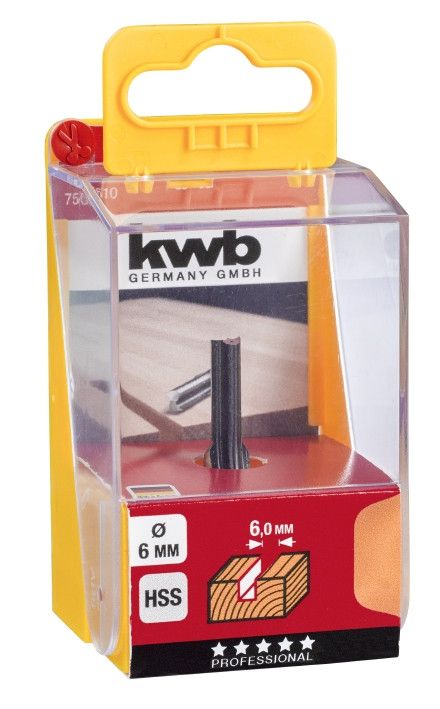 Фреза пазовая HSS 6 мм, KWB (750610)