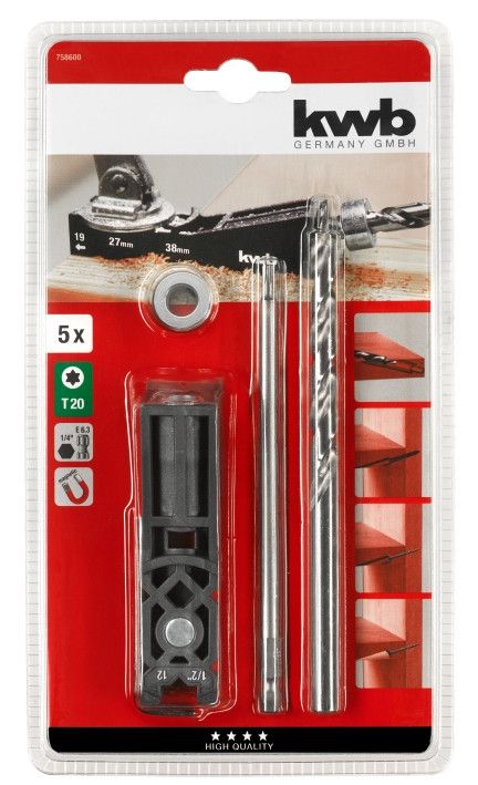 Набор для сверления под углом, d9мм, 5 шт, KWB (758600)