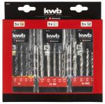 Набор сверл по металлу/камню/дереву, 3х5 шт, KWB (109157)