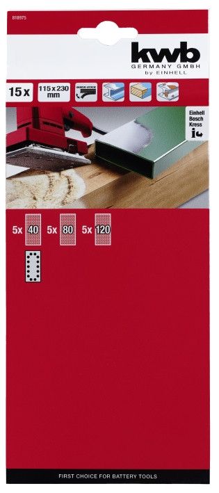Абразивний папір Q-Stick 230x115 мм, 15 шт, KWB (818975)