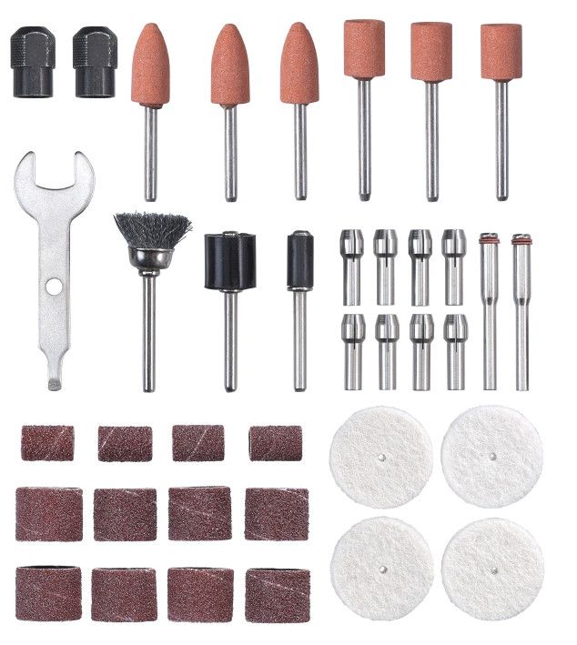 Набор оснастки для гравера и гибкого вала, 38 шт, KWB (510951)