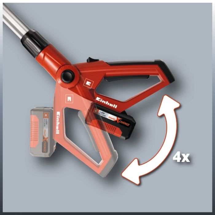 Пила ланцюгова телескопічна  Einhell X-Change GE-LC 18 LI T Solo (без акум.), 18В, шина 200 мм, різ 170 мм, 3,76 м/с, масляний бак 125 мл, ланцюг і ніж OREGON, телескопічна ручка