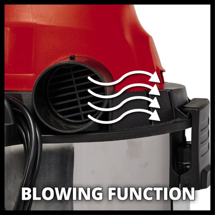 Пилосос, 1500 Вт, 190 мбар, 30 л, розетка, нержавіюча сталь Einhell TH-VC 1930 SA