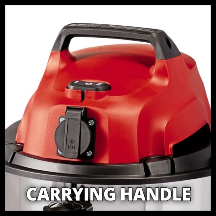 Пилосос, 1500 Вт, 190 мбар, 30 л, розетка, нержавіюча сталь Einhell TH-VC 1930 SA