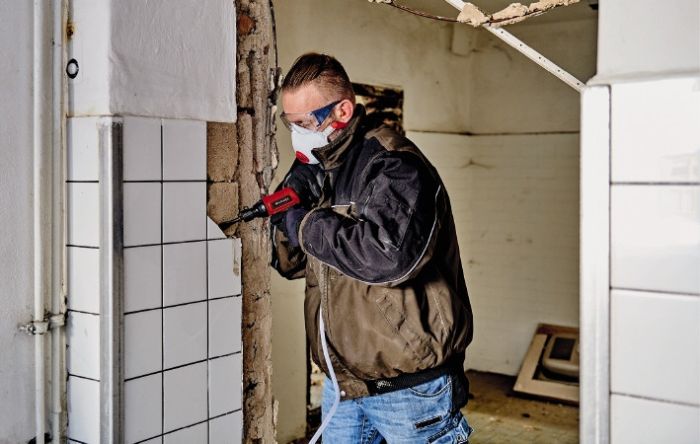 Молоток відбійний пневматичний Einhell TC-PC 45, 6.3 бар, 4500 уд/хв, ход 43 мм, 113 л/хв, зубила 4 шт