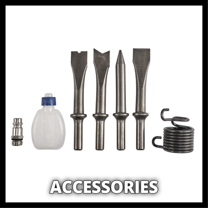 Молоток відбійний пневматичний Einhell TC-PC 45, 6.3 бар, 4500 уд/хв, ход 43 мм, 113 л/хв, зубила 4 шт