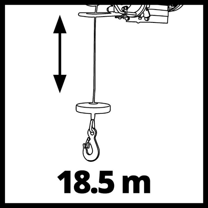 Тельфер електричний, 500 Вт, до 250 кг, трос 18 м Einhell TC-EH 250-18