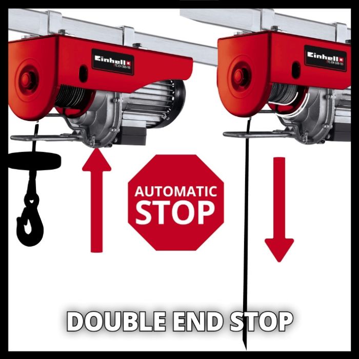 Тельфер  електричний, 1000 Вт, до 500 кг, трос 18 м, Einhell TC-EH 500-18
