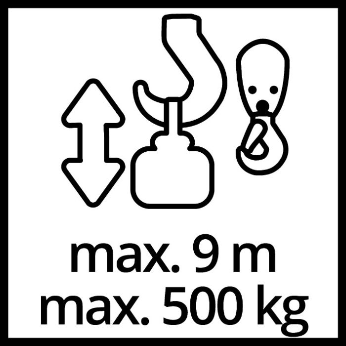 Тельфер  електричний, 1000 Вт, до 500 кг, трос 18 м, Einhell TC-EH 500-18