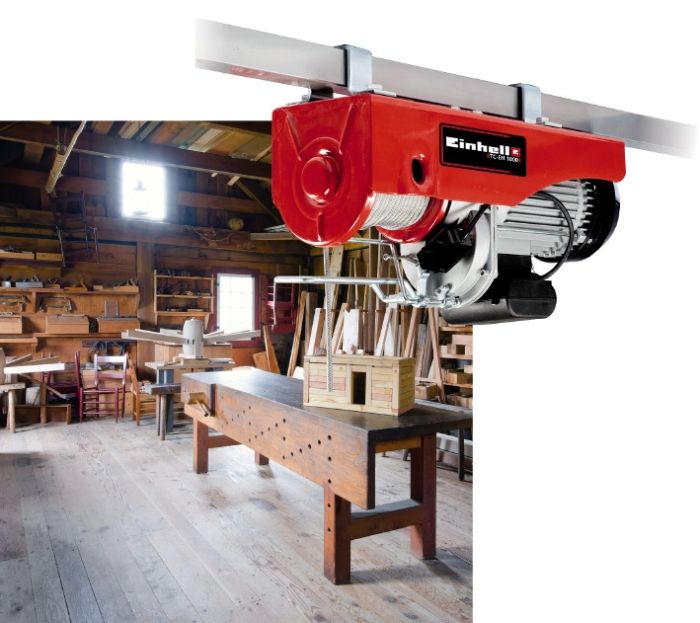 Тельфер електричний,  Einhell TC-EH 1000,  1600 Вт, до 1000 кг, трос 18 м