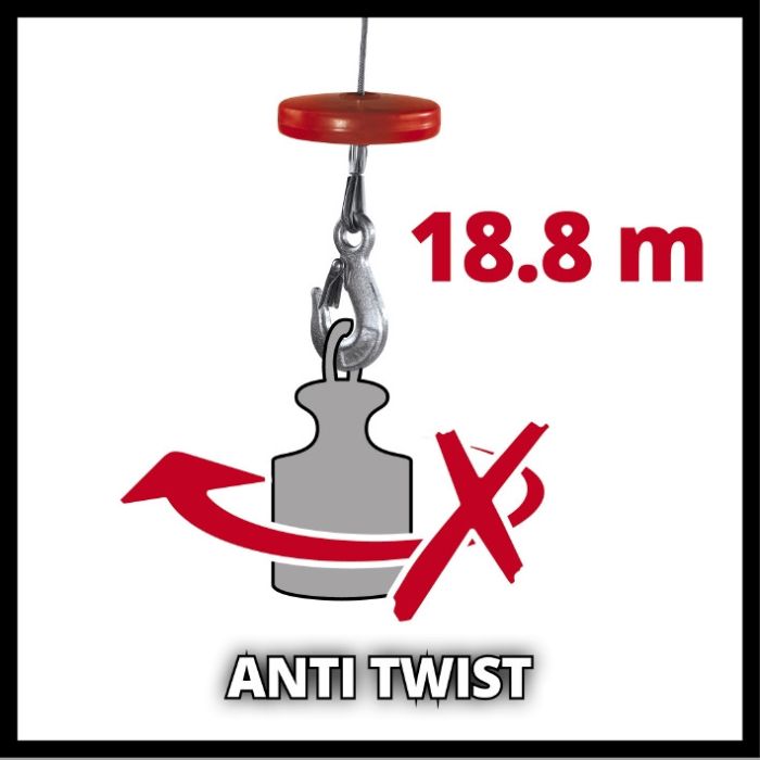 Тельфер електричний,  Einhell TC-EH 1000,  1600 Вт, до 1000 кг, трос 18 м