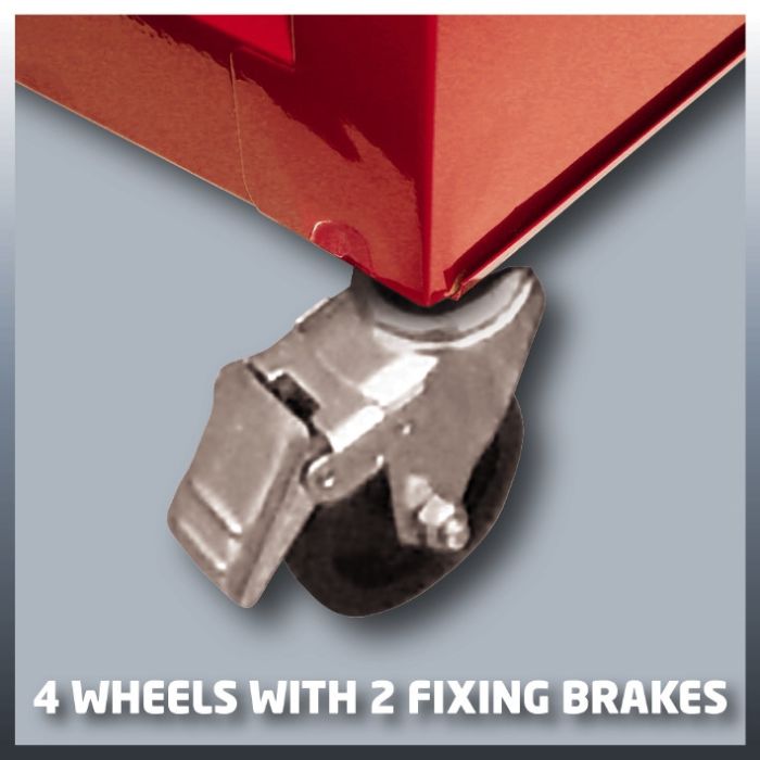 Ящик для інструменту, Einhell TC-TW 100, 4 висувні шухляди (70 мм), відсік для зберігання, 75 кг макс, 670 x 376 x 708 мм