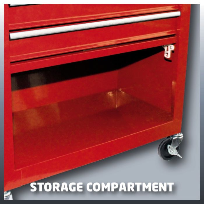 Ящик для інструменту, Einhell TC-TW 100, 4 висувні шухляди (70 мм), відсік для зберігання, 75 кг макс, 670 x 376 x 708 мм