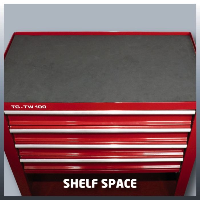 Ящик для інструменту, Einhell TC-TW 100, 4 висувні шухляди (70 мм), відсік для зберігання, 75 кг макс, 670 x 376 x 708 мм