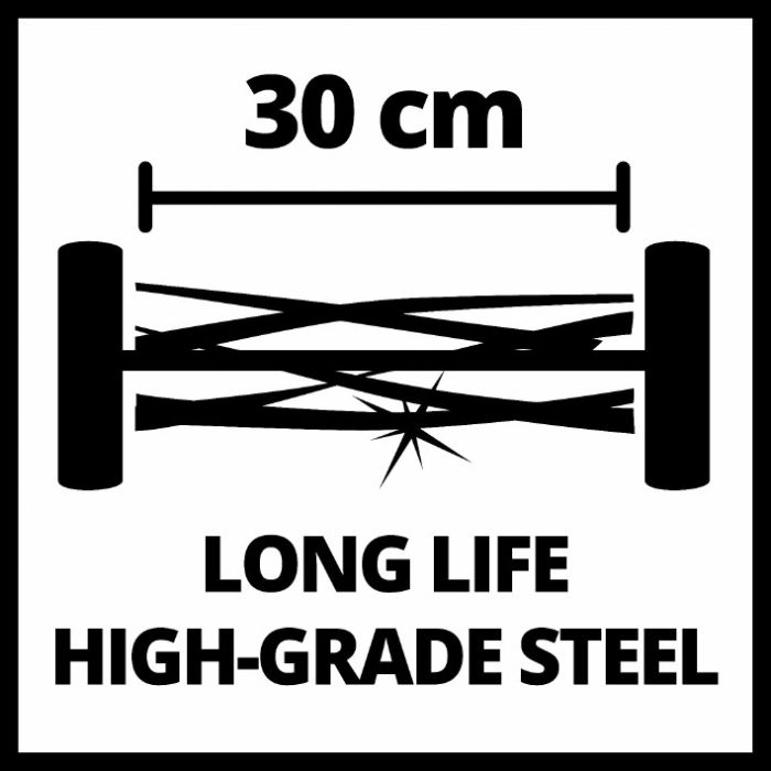 Газонокосарка ручна Einhell GC-HM  ,6.5 кг ширина 300 мм, вис. 13-37 см, травозбірник 16 л